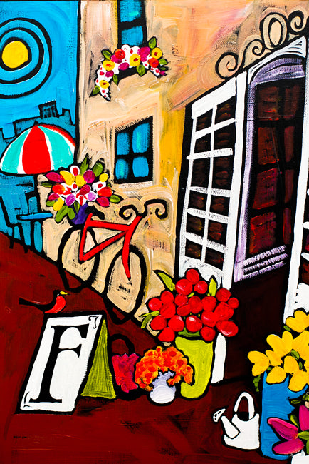 Red Bike Florist by Ben Mann Poster Print