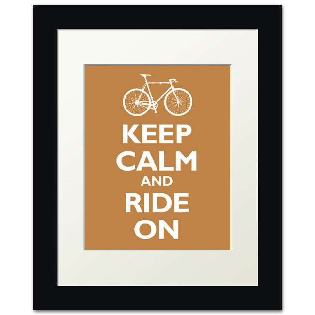 Keep Calm and Ride On, framed print (copper)