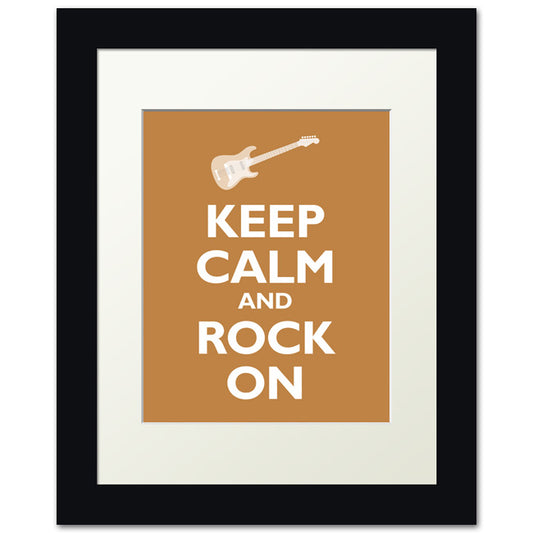 Keep Calm and Rock On, framed print (copper)
