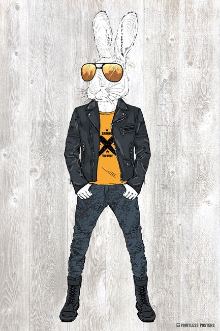 Rocker Rabbit Anthropomorphic Animal Poster – Keep Calm Collection