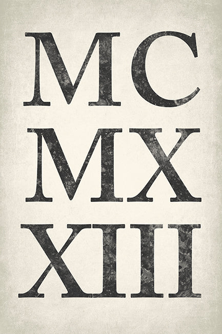 Roman Numerals, modern poster print