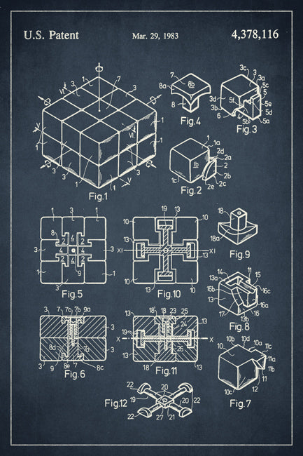Rubik's Cube Patent Art Print