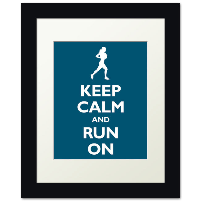 Keep Calm and Run On, framed print (oceanside)