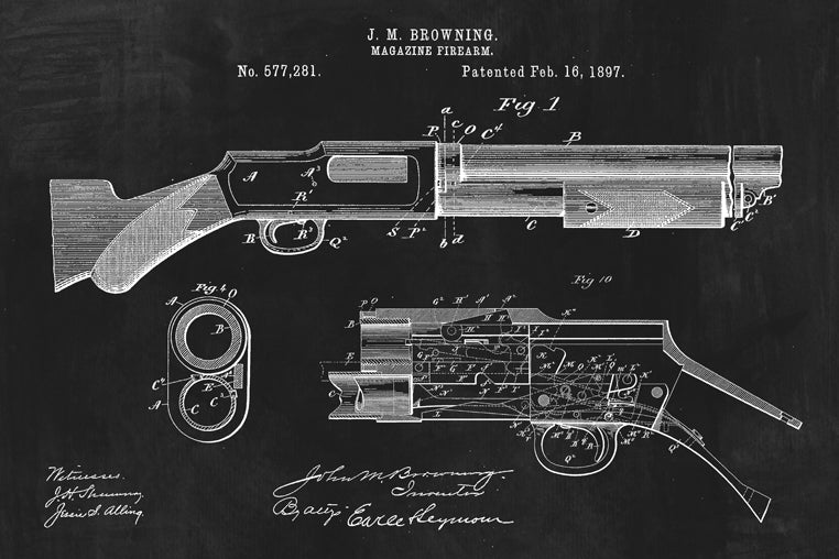 Shotgun Firearm Patent Art Print