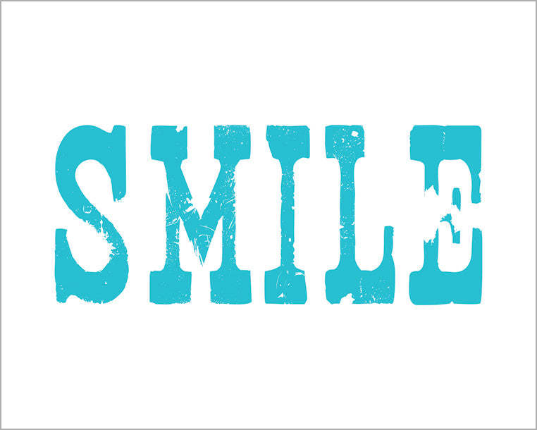 Blue Keep Smiling Smile, premium art print (bright blue) – Keep Calm Collection