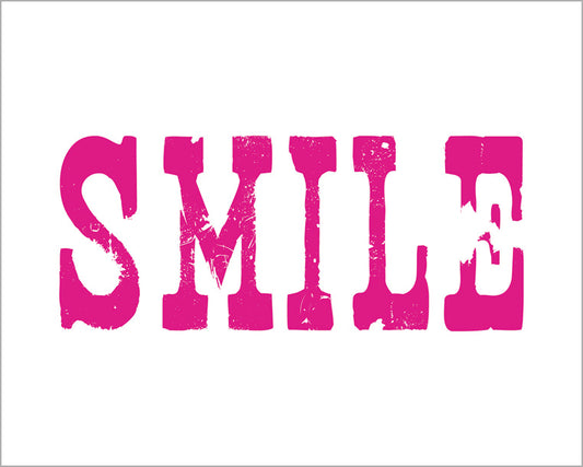 Smile, premium art print (hot pink)