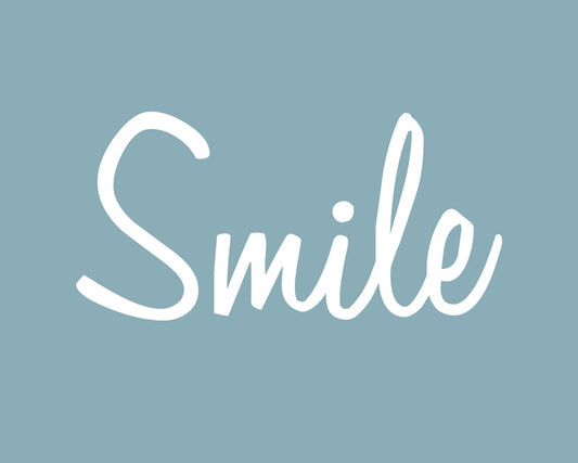 Smile, premium art print (light blue)