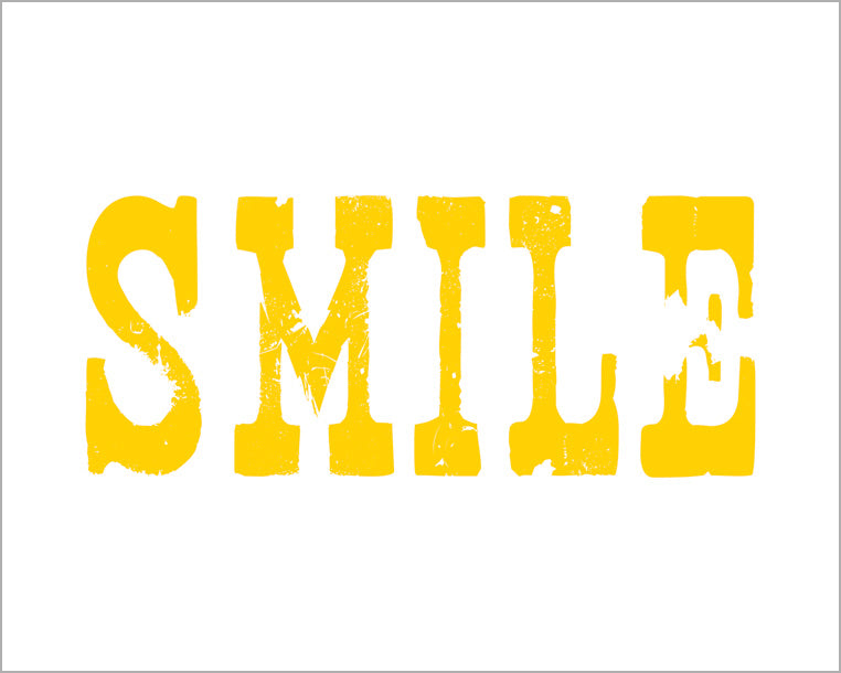 Smile, premium art print (sunshine yellow)