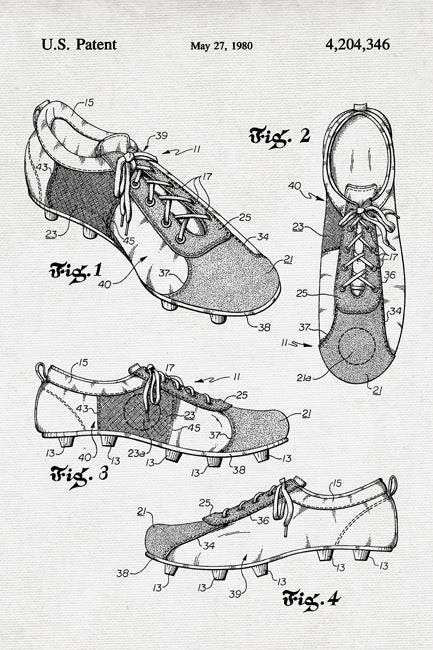 Soccer Shoe Patent Art Print