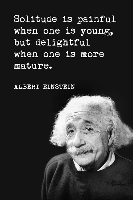 Solitude Is Painful (Albert Einstein Quote), motivational poster