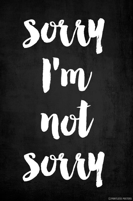 Sorry I'm Not Sorry Poster