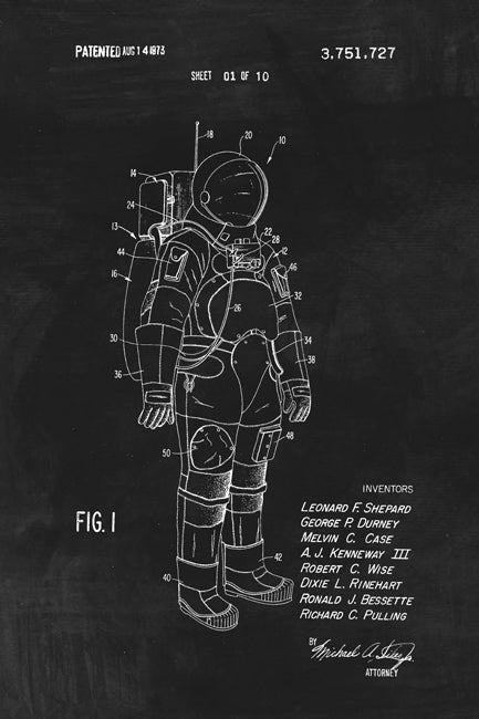 Space Suit (NASA) Patent Art Poster Print