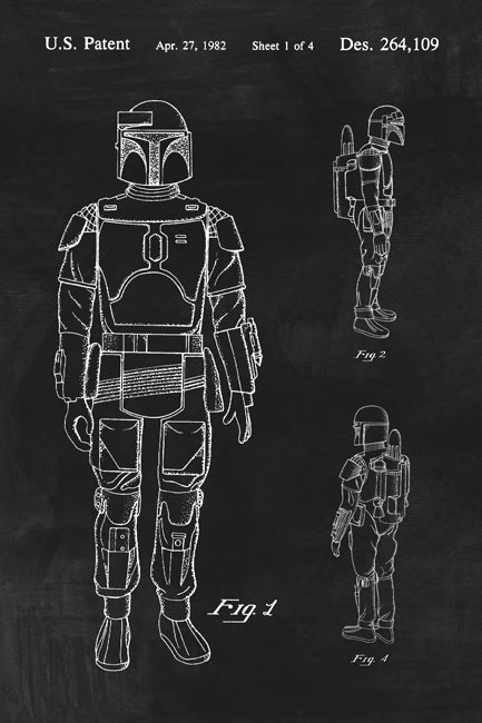 Star Wars Boba Fett Patent Art Print