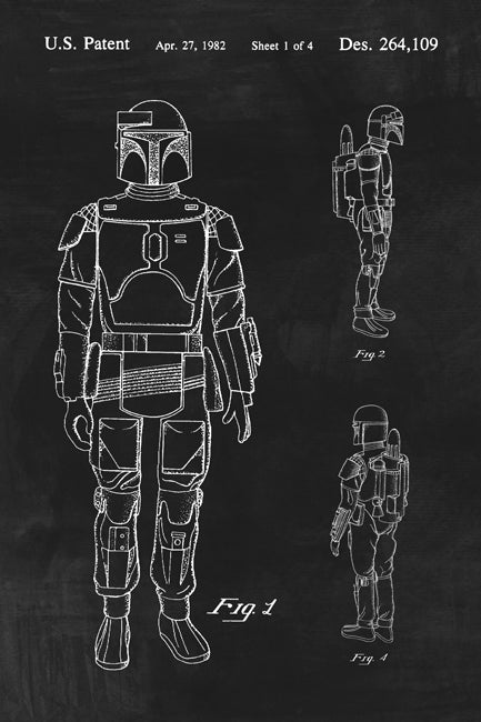Star Wars Boba Fett Patent Art Print