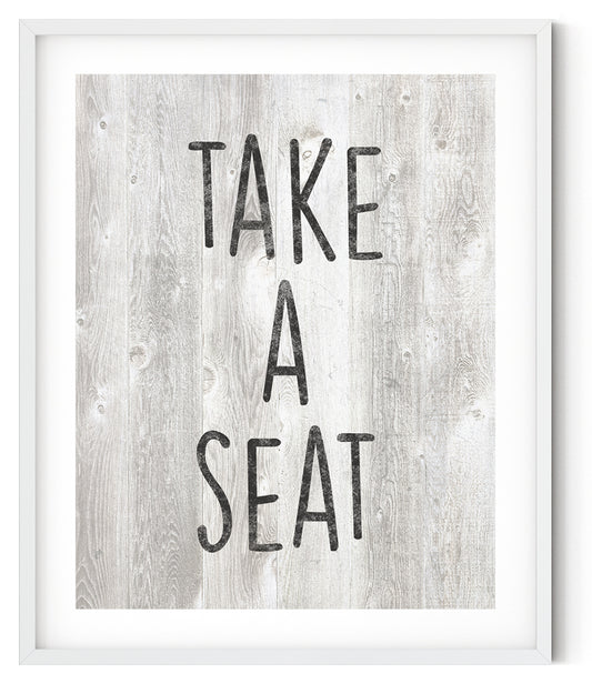 Take A Seat Canvas Wall Decor Bathroom