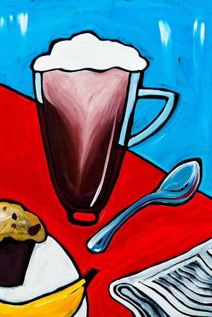 Tall Latte On Red by Ben Mann Poster Print