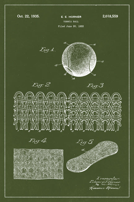 Tennis Ball Patent Art Poster Print