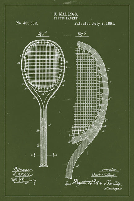 Tennis Racquet Patent Art Print