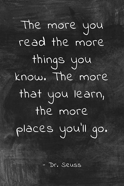 The More You Read (Dr. Seuss Quote), motivational classroom poster