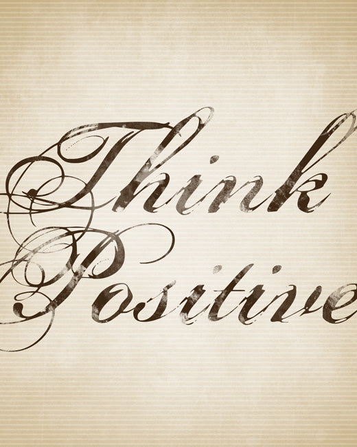 Think Positive, premium art print (distressed khaki)
