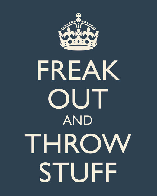 Freak Out and Throw Stuff, premium art print (navy)