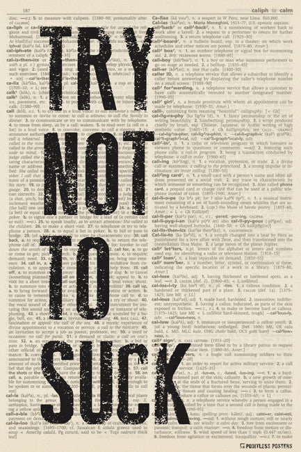 Try Not To Suck (dictionary background) Poster