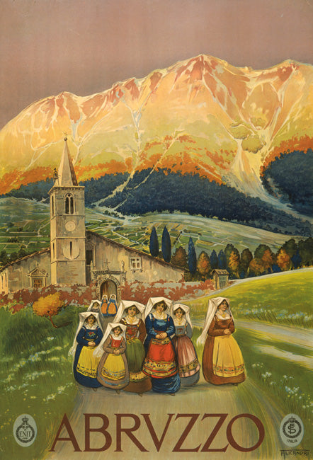 Abruzzo Vintage Travel Poster, art print