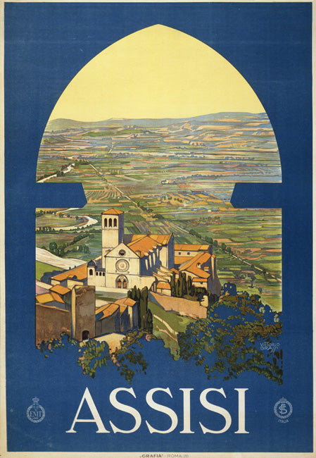 Assisi Vintage Travel Poster, art print