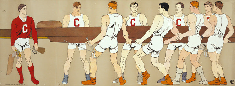 Cornell Rowing Team Illustration, art print