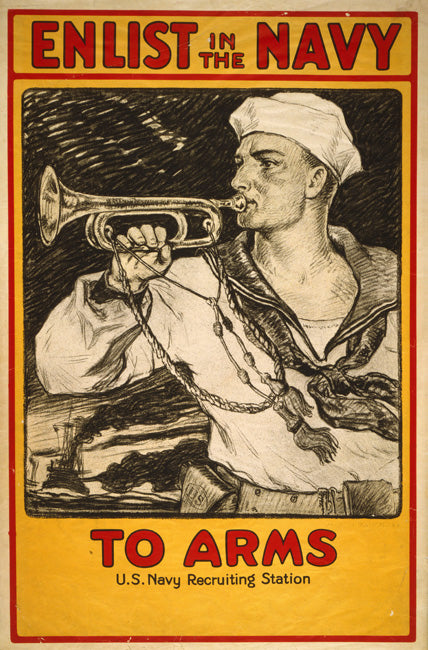 Enlist In The Navy Vintage Poster, art print