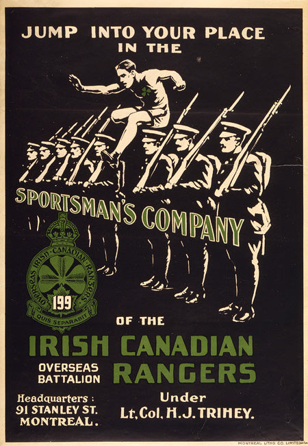 Irish Canadian Rangers (Vintage War Propaganda Poster), art print