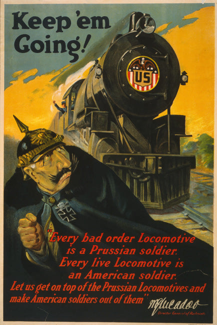 Keep Em Going (Vintage War Propaganda Poster), art print