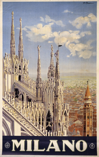 Milano Vintage Travel Poster, art print