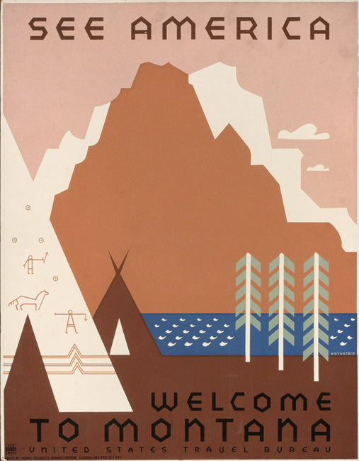 Montana Vintage Travel Poster, art print