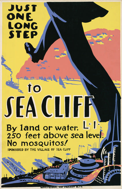 Visit Sea Cliff Vintage Travel Poster, art print