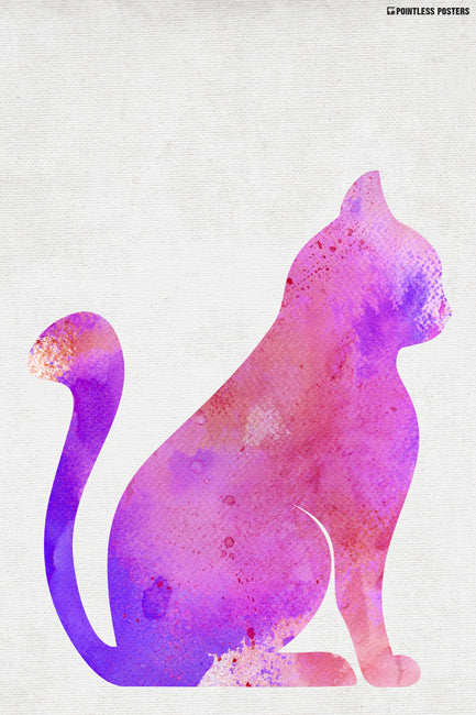 Watercolor Cat Poster