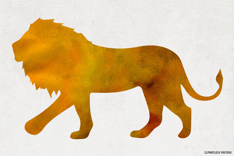 Watercolor Lion Poster