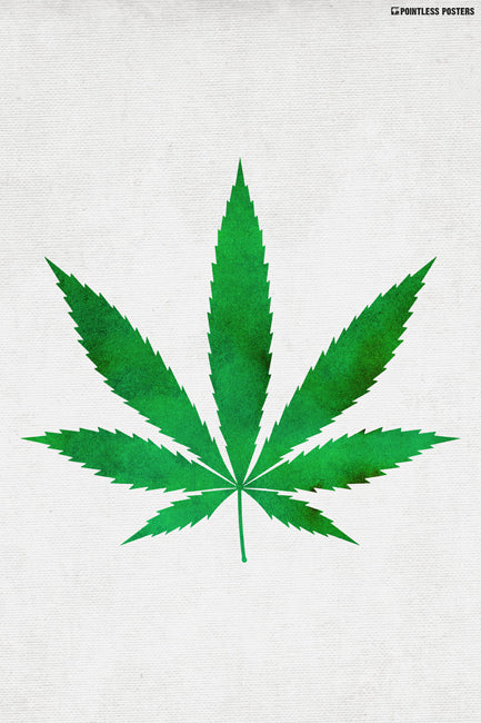Watercolor Marijuana Weed Poster