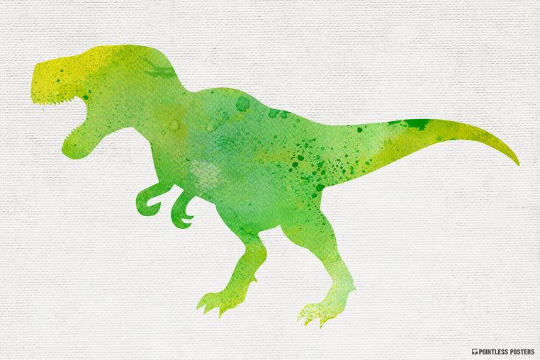Watercolor T-Rex Poster