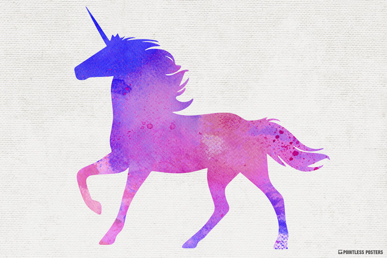 Watercolor Unicorn Poster