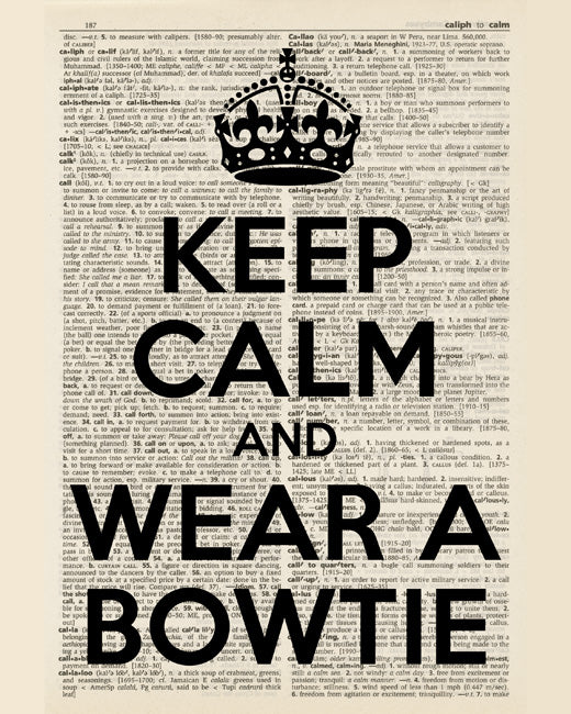 Keep Calm and Wear A Bowtie, premium art print (dictionary background black text)