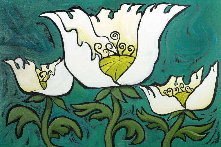 White Poppies by Ben Mann Poster Print
