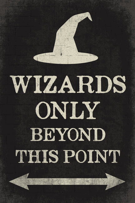 Wizards Only Beyond This Point, Poster Print