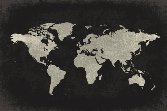 World Map Vintage Style (Charcoal), poster print