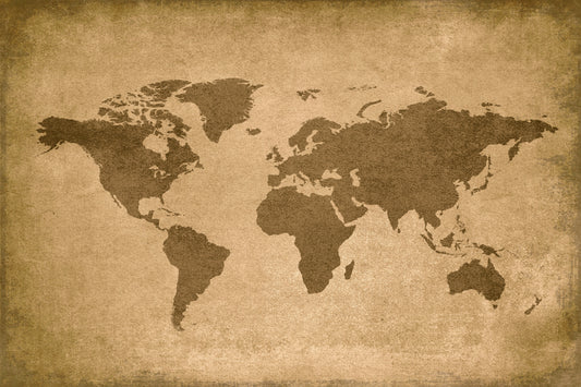 Vintage World Map, poster print