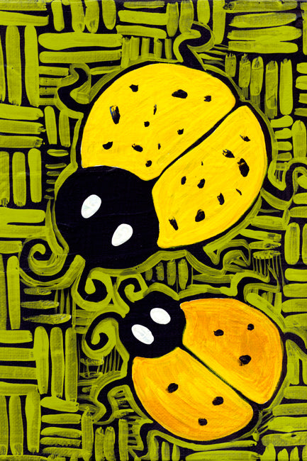 Yellow Ladybugs by Ben Mann Poster Print